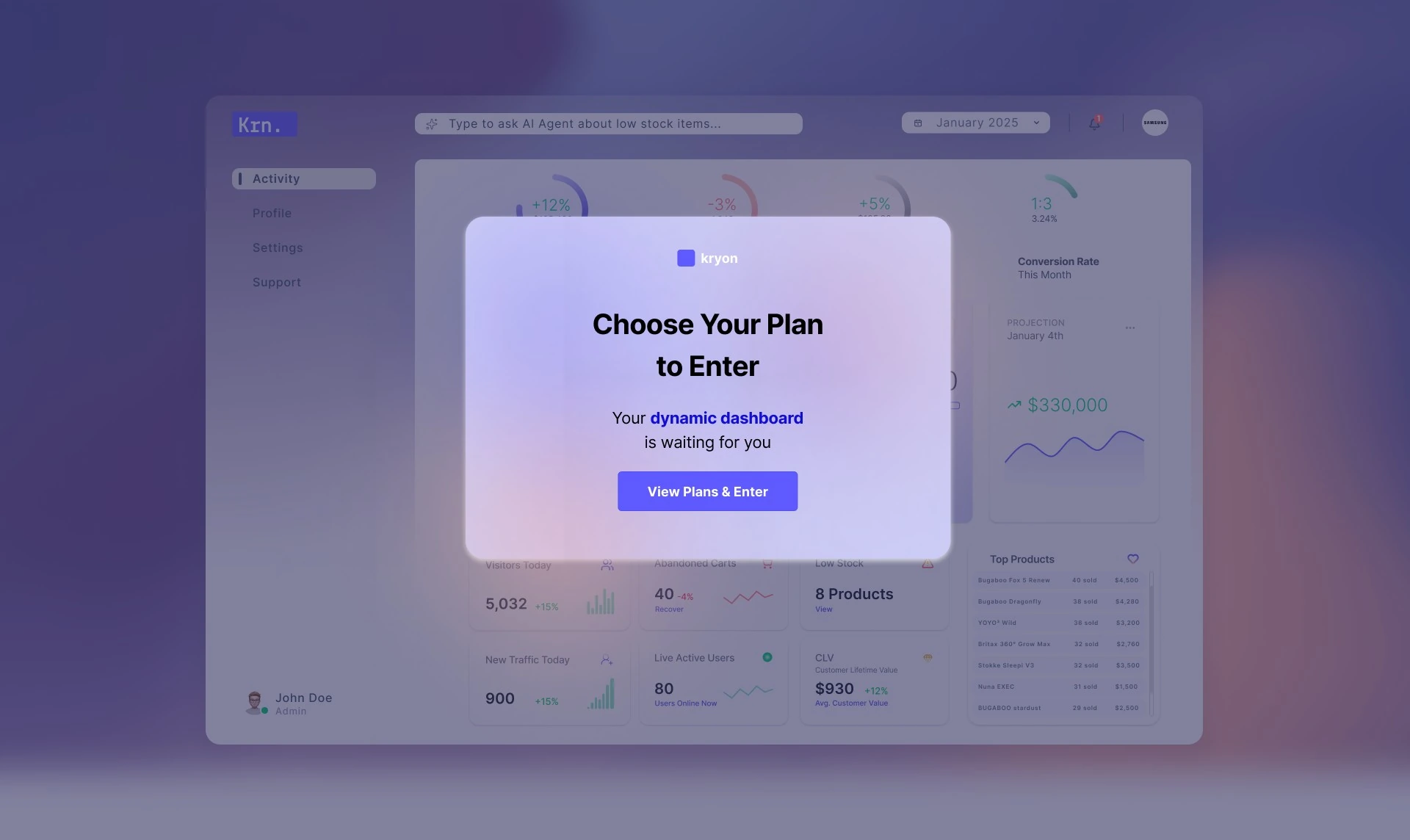 Choose your plan to enter