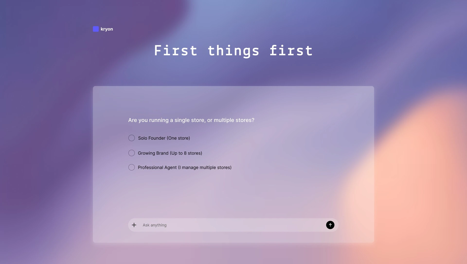 Onboarding · one store or many?