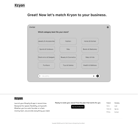 Wireframe · category selection