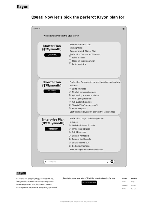Wireframe · plan selection